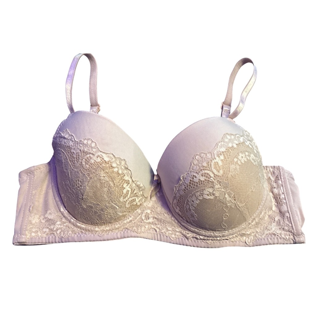 Inteco Intimates Beige Lace Padded Push Up Underwire Bra 36C